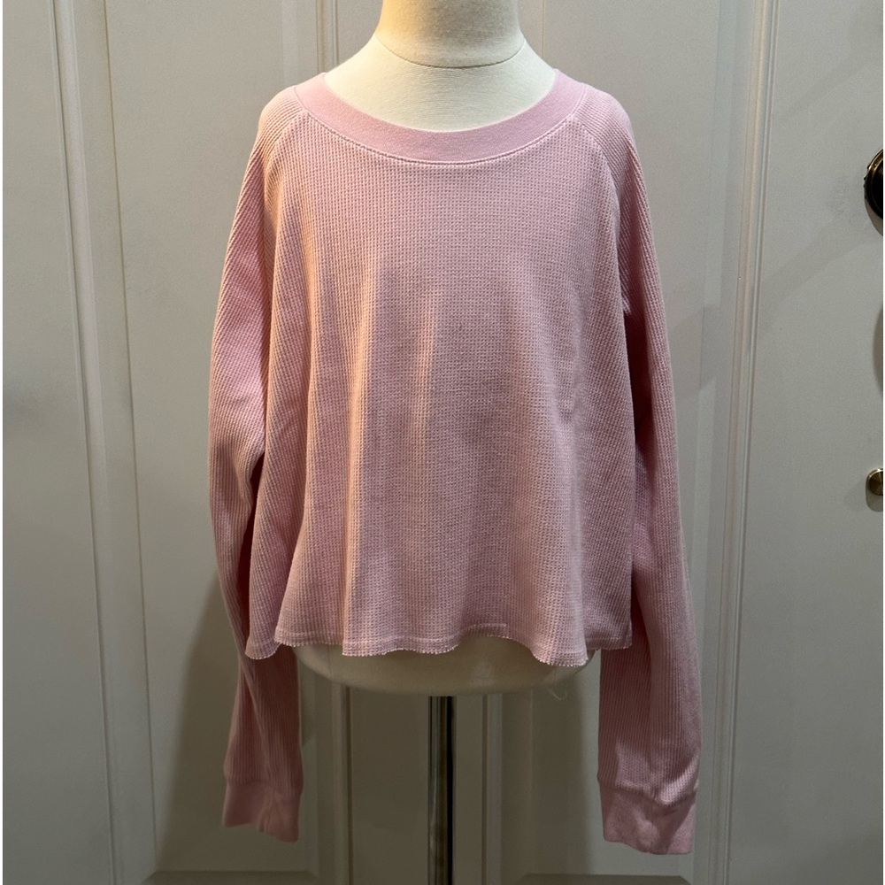 NWOT Gap Girl’s Pink Cropped Thermal Top XL (12-14)